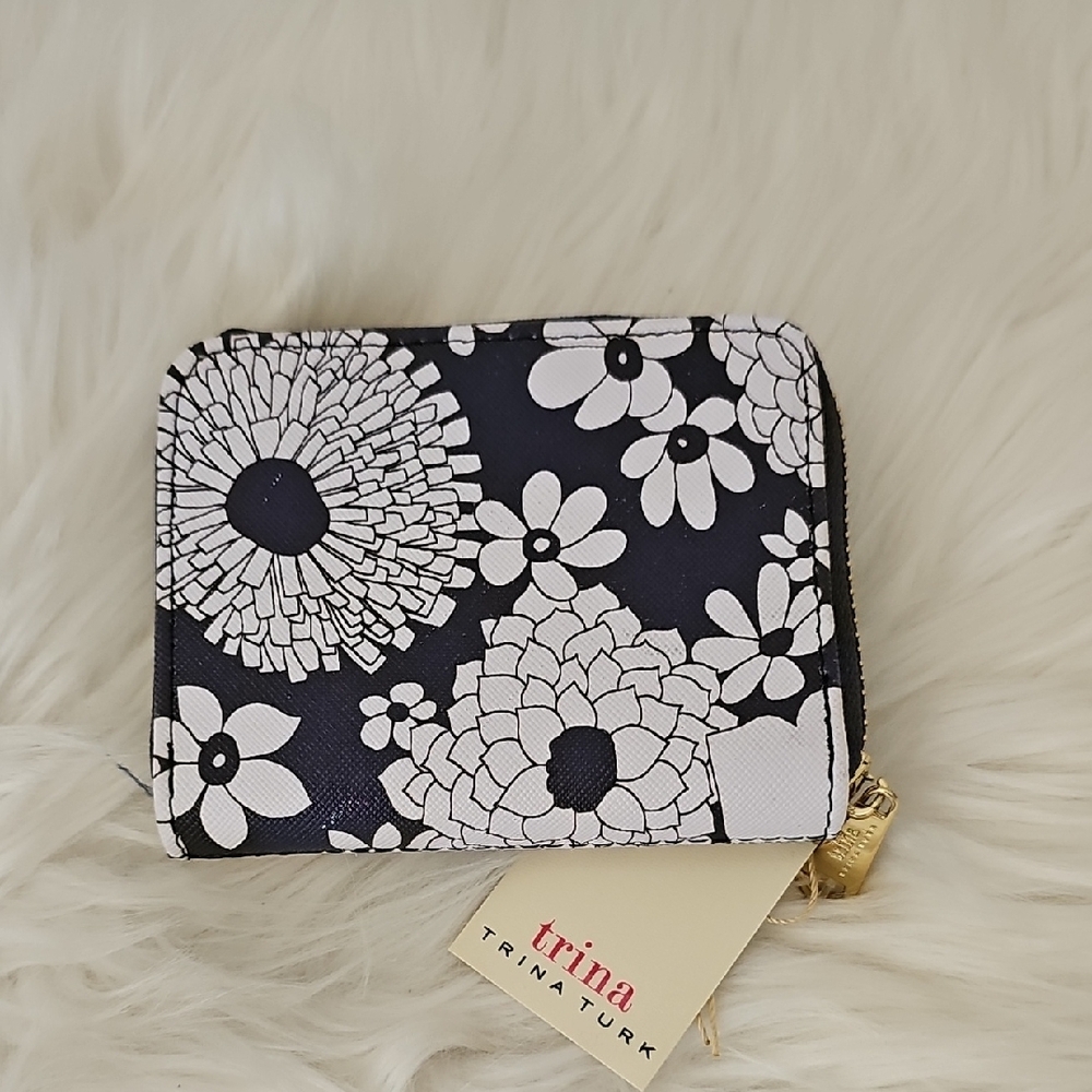 Trina Turk Blue and White Floral Wallet
